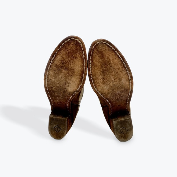 Donald Pliner Leather Ankle Boots Women's Size 7M‎ Block Heel Olive Green - Picture 5 of 7